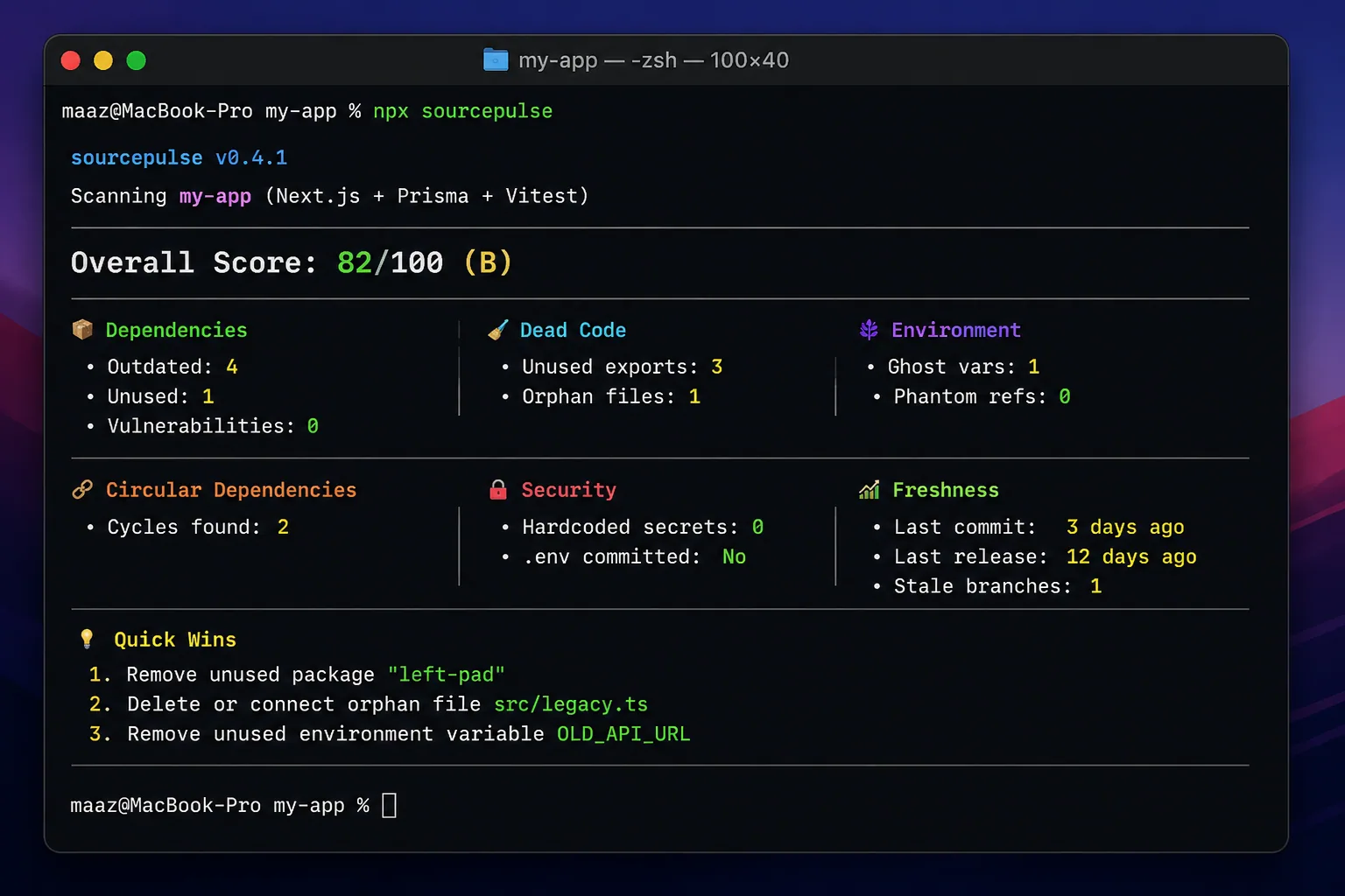 SourcePulse project intelligence command-line interface